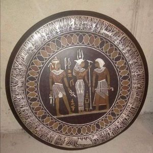 egyptian hand painted copper wall hang